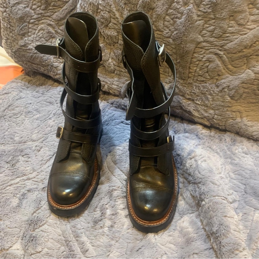 Coach Leather Moto Boots - Picture 6 of 8